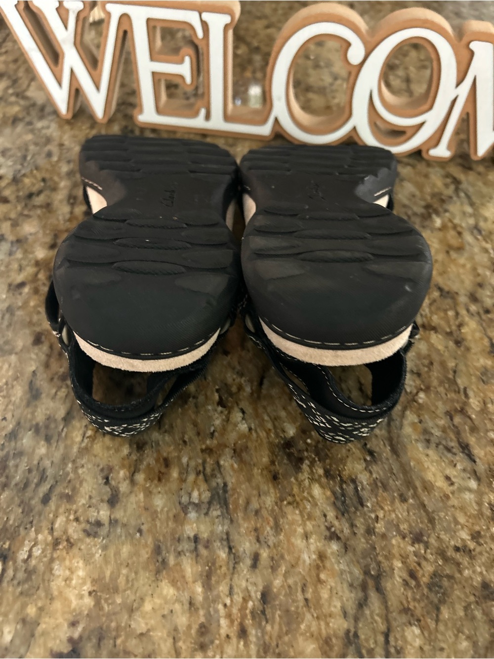 Clarks Black Open-Toe Adjustable Sandals - Picture 9 of 9